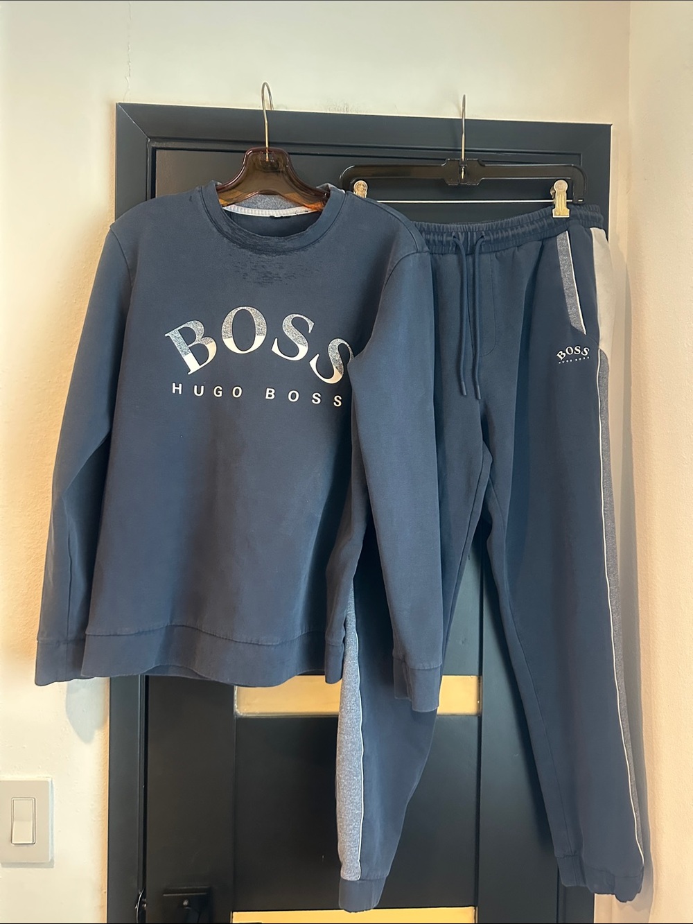BOSS Hugo Boss Men’s Sweatshirt & Jogger Tracksuit Set Blue